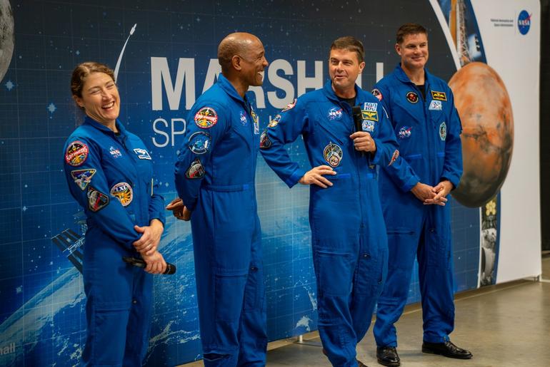 Artemis II Crew at NASA Marshall