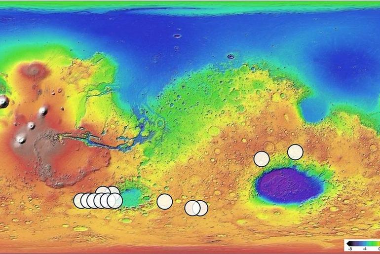 Map Showing Potential Origins of Martian Meteorite Teghaza 001